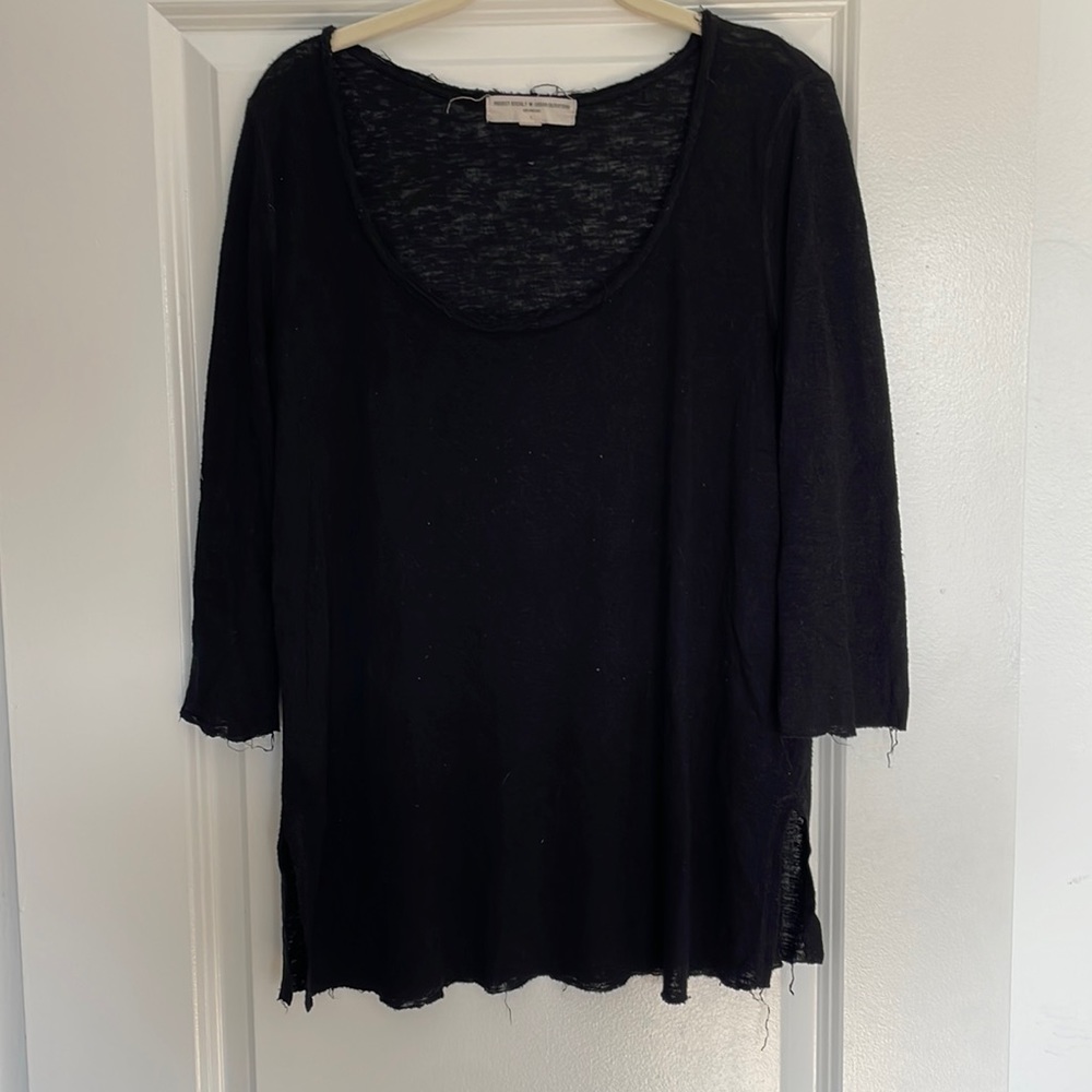 Black 3/4 sleeve knit top